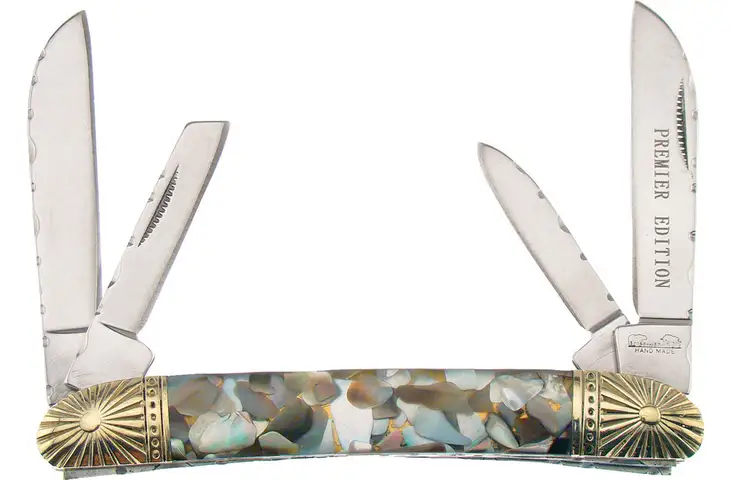 Frost Swayback Black Lip Pearl Folding Knife